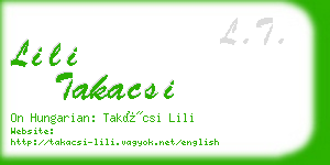 lili takacsi business card